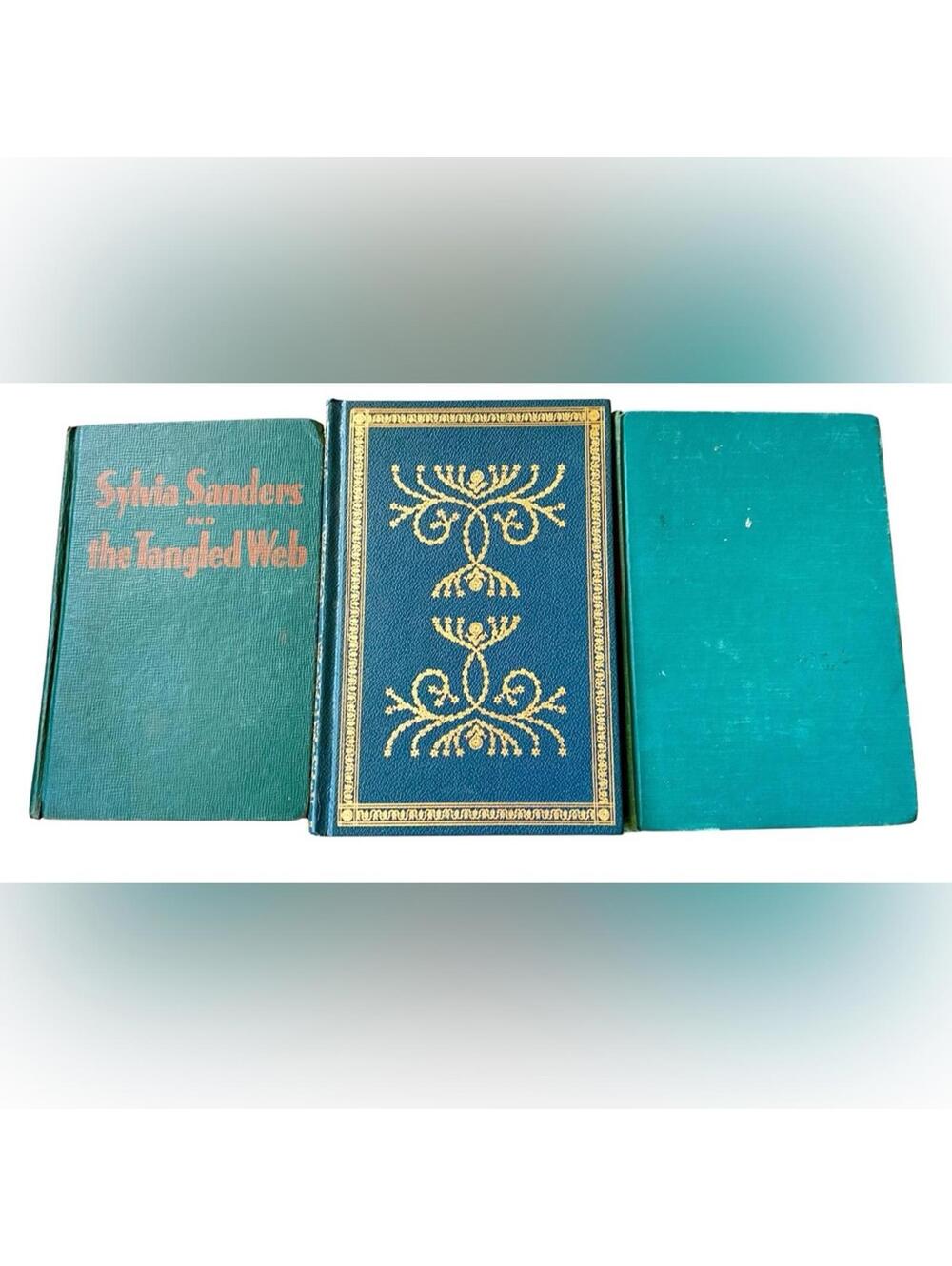Vintage Teal and Gold Coffee Table Book Set for Staging - Picture 2 of 3